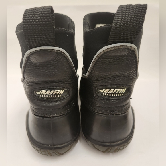 Baffin Rant black leather synthetic rubber snow rain waterproof duck boots sz 6 - Picture 4 of 14